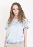 Ava Blouse With Side Knot And Chinoiserie Print