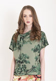 Athena Blouse With Bow/ Knot Neck And Chinoiserie Print