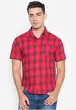 Short Sleeves Checkered Button Down Shirt