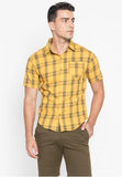 Short Sleeves Checkered Button Down Shirt