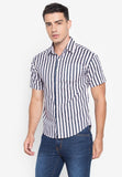 Short Sleeves Stripes Button Down Shirt