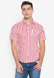 Short Sleeves Stripes Button Down Shirt
