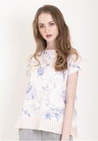 Allison Blouse With Pleats And Chinoiserie Print